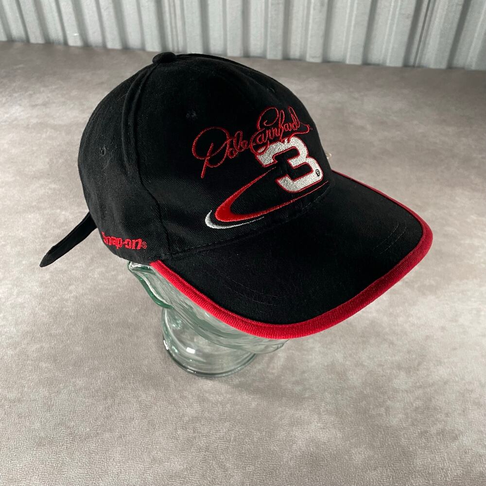 Dale Earnhardt Sr 3 NASCAR Snap-On Embroidered Hat Cap Black Red NWT